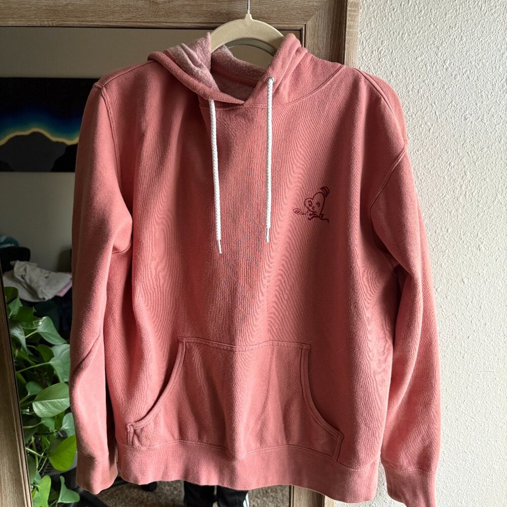 Pink Heart Pull Over Hoodie - Dusty Rose - Independent Trading Company - Medium